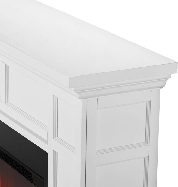 Real Flame Alcott 75” Electric Fireplace with Mantel for Living Room or Bedroom, Replaceable Fireplace Insert Heater, Realistic Log and Flame Effect, Remote Control, Timer