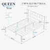 VECELO Queen Metal Platform Bed Frame with Headboard, Heavy Duty Steel Slat Support, Under Bed Storage,No Box Spring Needed, Easy Assembly