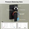 Bathroom Luxury Shower System Set 12 Inch Rainfall Shower Head System High Pressure Rainfall Shower Faucet in Matte Black Shower Head,Wall Mounted (12" 3-Function, Matte Black)