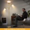 Floor Lamps for Living Room,Standing Lamp with Stepless Dimming, 3 Lights Adjustable Reading Lights, Morden Tall Lamps for Living Room, Bedroom, Office, Gold