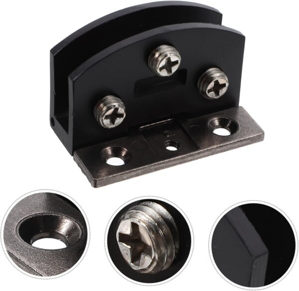 4Pcs Stainless Steel Glass Door Hinge Heavy Duty Shower Door Hardware for Frameless Installation Smooth Operation Modern Brushed Finish Secure Glass Clamp