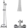 Trinsic SS304 Shower Faucet Set - Outdoor Kit - Outdoor Fixtures with Brushed Nickel Shower Head & Handheld Spray, High Pressure