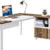 Tribesigns Office Desk with Cabient,63 inches L Shaped Computer Desk with Drawers and Mobile File Cabinet, Executive Desk for Home Office Furniture Sets