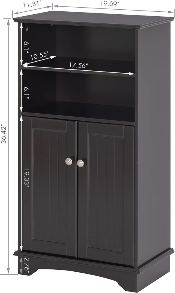 Spirich Modern Espresso Wood Bathroom Storage Cabinet, 23.62" W x 11.81"D x 40.15"H, 2 Doors, 3 Adjustable Shelves, Freestanding, Perfect for Bathroom, Entryway, Living Room & Dining Room