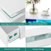 YITAHOME LED Coffee Tables for Living Room, High Glossy Coffee Table with Storage 4 Sliding Drawers, Small Rectangular LED Coffee Table Center Table with Open Display Shelf, Glossy White