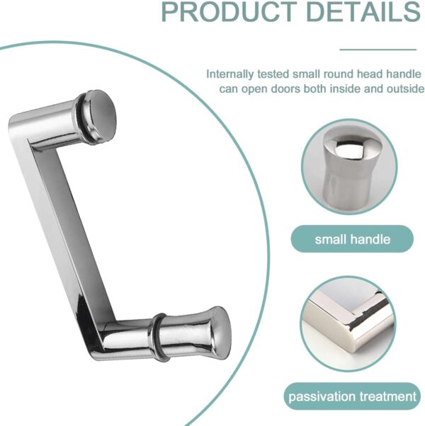Luyckfrazy Shower Glass Door Handle - SUS304 Stainless Steel - Modern Entrance Glass Door Knob Push and Pull Bathroom Door Knobs - Towel Bar