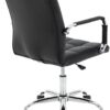 High Back Desk Chair, Modern PU Leather Home Office Task Chair with Arms, Adjustable Swivel Computer Executive Chair with Wheels (Black)