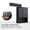 Black Bathroom Cabinet 23x29 inch Wooden Medicine Cabinet with 2 Doors and Adjustable Shelf, Wall Mounted Over Toilet Storage
