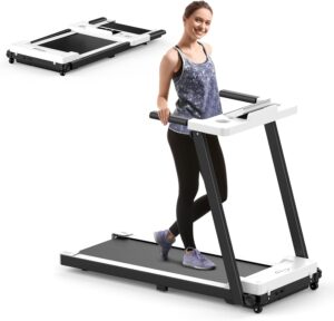 Walking Pad Treadmill with Handle Bar, 3.0 HP Foldable Treadmills for Home, 300LBS Capacity Portable Treadmills for Home & Office Use