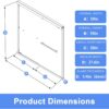 Double Sliding Bathtub Shower Door 59 in.W x 59 in.H, 1/4" (6mm) Clear Tempered Glass Shower Door, Bathtub Glass Door with Towel Bar and Stainless Steel Hardware