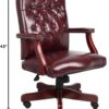 Boss Classic Executive Oxblood Vinyl Chair with Mahogany Finish Frame
