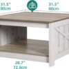 YITAHOME Coffee Table Farmhouse Coffee Table with Storage Rustic Wood Cocktail Table, Square Coffee Tables for Living Meeting Room with Half Open Storage Compartment, Grey Wash