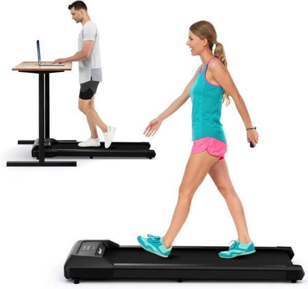 Goplus Walking Pad, Under Desk Treadmill for Home Office with 265 lbs Capacity, Portable 2 in 1 Walking Pad Treadmill Under Desk with Remote Control, LED Display