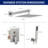 BWE Shower System Brushed Nickel 10 Inch Square Bathroom Luxury Rain Mixer Shower Combo Set Shower Kit Wall Mounted Rainfall Head Shower Faucet Rough-in Valve Body and Trim Included