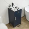 ALBAD 16-Inch Modern Bathroom Vanity with Sink, Compact Bathroom Vanity Set with Storage, Freestanding Small Space Bath Cabinet, Single Sink Cabinet with Adjustable Shelf (Navy Blue, 16 Inch)