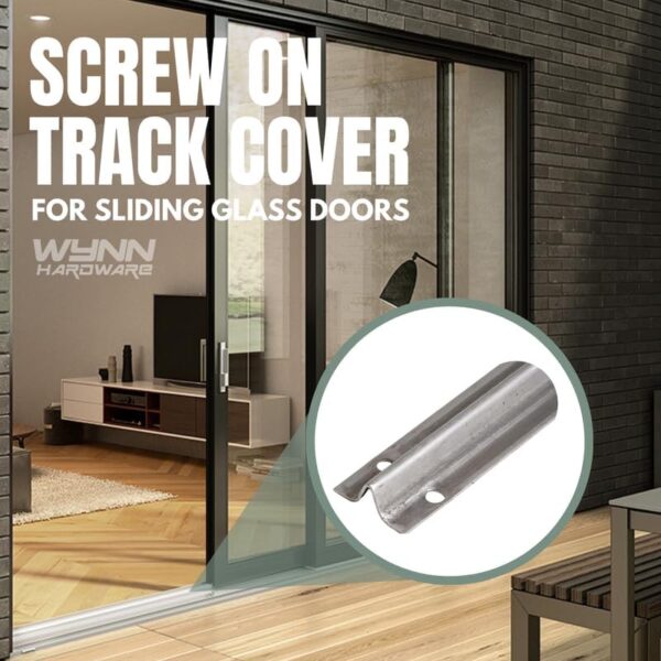 Stainless Steel Screw-on Track Cover for Sliding Patio Glass Doors - Replacement Hardware for Fixing Sliding Glass Door Track (6 Feet)