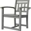 VEVOR Outdoor HIPS Patio Dining Set, 5 Pieces Patio Table and Chairs Set, All Weather Garden Square Furniture Table Sets, Patio Conversation Set, for Lawn, Deck, Backyard, Poolside, Light Gray