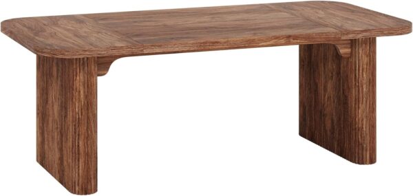 Tribesigns Wood Office Desk, 62-Inch Modern Executive Desk, Large Aesthetic Computer Work Desk with Double Pedestal, Workstation for Home Office (Brown)
