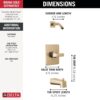 Delta Faucet Velum 14 Series Single-Function Gold Tub and Shower Faucet Set, Valve Trim Kit, Shower Handle, Delta Shower Trim Kit, Champagne Bronze T14437-CZLHD (Shower Head and Valve Not Included)