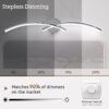6000K Modern Vanity Light, 31 inch Chrome Bathroom Light, 15W Modern Dimmable Bathroom Light Fixture Over Mirror for Mirror Cabinet