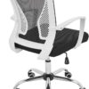 Zuna Mid-Back Office Task Chair - Ergonomic Back Supporting Mesh Back Desk Chair (White/Black)