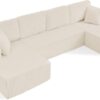 123" Cloud Sectional Couch with U-Shape Chaise,Modern Modular Sofa with Deep Seat, Upholstered Couches for Living Room Bedroom,No Assembly Required Beige (3, Beige)