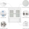 Spirich Bathroom Cabinet Wall Mounted, Medicine Cabinet Organizer with Glass Doors and Adjustable Shelves, Bathroom Wall Cabinet Over Toilet, White
