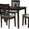 Baxton Studio Olympia Dining Set, 5-Piece, Grey/Espresso Brown