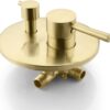 sumerain Pressure Balance Shower and Tub Faucet Set Brushed Gold with Tub Spout, 8" Shower Head, High Flow
