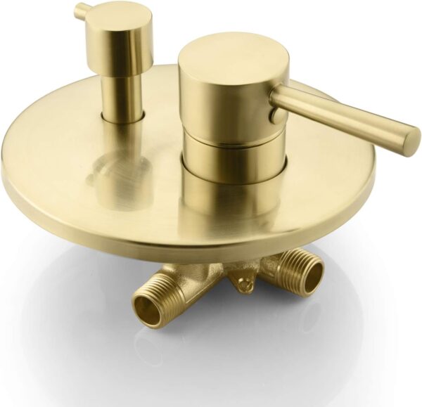 sumerain Pressure Balance Shower and Tub Faucet Set Brushed Gold with Tub Spout, 8" Shower Head, High Flow