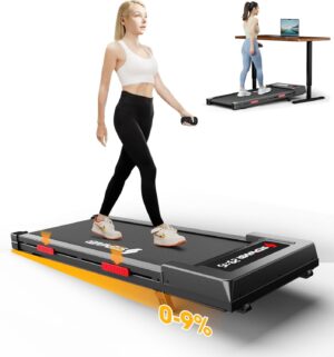 2.5HP Walking Pad with Incline 330lbs, 3 in 1 Walking Pad Treadmill 5-Level Big LED, Under Desk Treadmill for Home,Walk/Jog/Run,Portable,Small, with Remote Control,Assembly Free,Wider Belt
