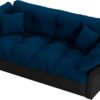 3 in 1 Convertible Sleeper Sofa Bed Queen Size - Modern Cloud Futon Loveseat Couch Pull Out Sofabed Lounge Chaise w/Thicked Cushions and 2 Throw Pillows for Living Room Office RV Small Places