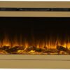 Touchstone Sideline Deluxe -Gold Smart Electric Fireplace- 50" Wide- Alexa/WiFi-Enabled- in Wall Recessed- 5 Flame Settings- 9 Flame Colors- 1,500W Heater- Log & Crystal Options- 86275