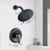Bathtub Shower Faucet Set Wall Mounted 6 Inch 5-Spray Rainfall Shower Head with Rough-in Valve Single Handle Control Shower Trim Kit without Tub Spout, Oil Rubbed Bronze