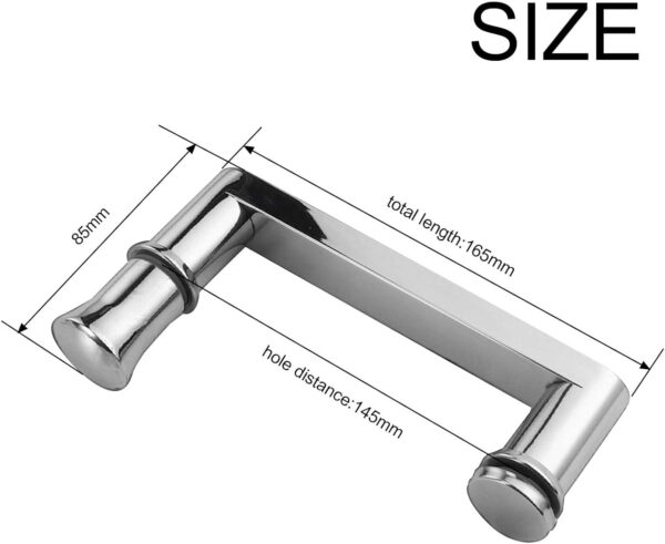 Luyckfrazy Shower Glass Door Handle - SUS304 Stainless Steel - Modern Entrance Glass Door Knob Push and Pull Bathroom Door Knobs - Towel Bar