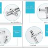 Adjustable Hole Distance Knob Handle Replacement with Bathroom Accessories, Stainless Steel Shower Enclosure Glass Door Button, Polish Chrome Towel Bar