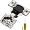 Ravinte 50 Pack 25 Pair 1/2 inch Overlay Cabinet Hinges Soft Close Hidden Door Hinge for Kitchen Cabinet Hinges Stainless Steel Adjustable Hinges Satin Nickel Cabinet Hardware