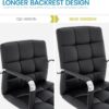High Back Desk Chair, Modern PU Leather Home Office Task Chair with Arms, Adjustable Swivel Computer Executive Chair with Wheels (Black)