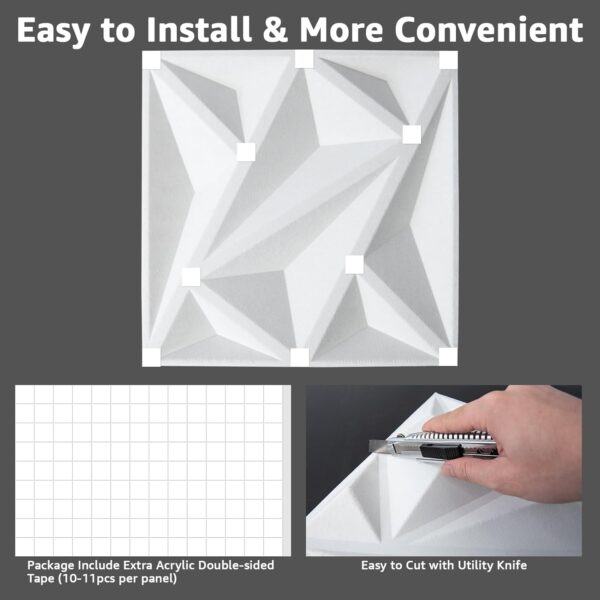 61i7bHnbd9L._AC_SL1500_.jpg Art3dwallpanels Acoustic Panels with Tape 20 Pack Soundproof Wall Panels Acoustic Foam Panels Sound Dampening Panels, 3D Wall Panels Sound Absorbing Panels, 12" X 12", White