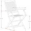 East West Furniture BCMCANA Beasley Patio Dining Folding Arm Chairs - Acacia Wood, Set of 2, Natural Oil