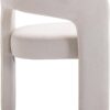 Modern Barrel Dining Chairs Set of 4, Upholstered Accent Kitchen Chair with Arms Comfy Linen Fabric Side Chair for Living Room/Home Office/Reception, Linen Cream