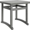 VEVOR Outdoor HIPS Patio Dining Set, 5 Pieces Patio Table and Chairs Set, All Weather Garden Square Furniture Table Sets, Patio Conversation Set, for Lawn, Deck, Backyard, Poolside, Light Gray