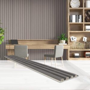 DEKKOR WPC Acoustic Slat Wall Panels, Decorative Modern Décor Slat Panels for TV Background, Study Room, Office Spaces, 6-Pack 96 in. x 6 in. (Gray Oak)