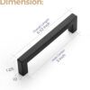 Ravinte 60 Pack 5 Inch Kitchen Square Cabinet Handles Matte Black Drawer Pulls for Cupboard Hardware