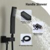 Bathroom Luxury Shower System Set 12 Inch Rainfall Shower Head System High Pressure Rainfall Shower Faucet in Matte Black Shower Head,Wall Mounted (12" 3-Function, Matte Black)