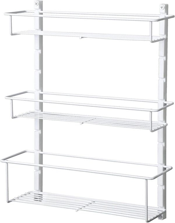 ClosetMaid Adjustable 3 Shelf Spice Rack Organizer Kitchen Pantry Storage for Cabinet Door or Wall Mount with Metal Shelves, White (2 Pack)