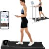 Walking Pad, Under Desk Treadmill, Walking Pad Treadmill for Home Office, 2.25HP Portable Treadmill with 220lb Capacity, Walking treadmill with Remote Control/App Control LED Display