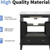 Linique 30" Modern Bathroom Vanity with Sink Combo Set, Solid Wood Frame Multi-Functional Bathroom Storage Cabinet with 2 Soft Closing Doors and a Drawer, Adjustable Shelf, Black