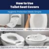 Hospeco Flushable Toilet Seat Covers - 1000 Pcs, 4 Packs of 250 - Disposable Paper Discreet Seats for Commercial Wall Dispenser, 16.75 x 14.25 Half-Fold, White
