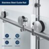 Double Sliding Shower Door 60" W x 74" H, Frameless Shower Enclosure 5/16" (8mm) Clear Tempered Glass, Stainless Steel Circular Guide Rail, Brushed Nickel Finished